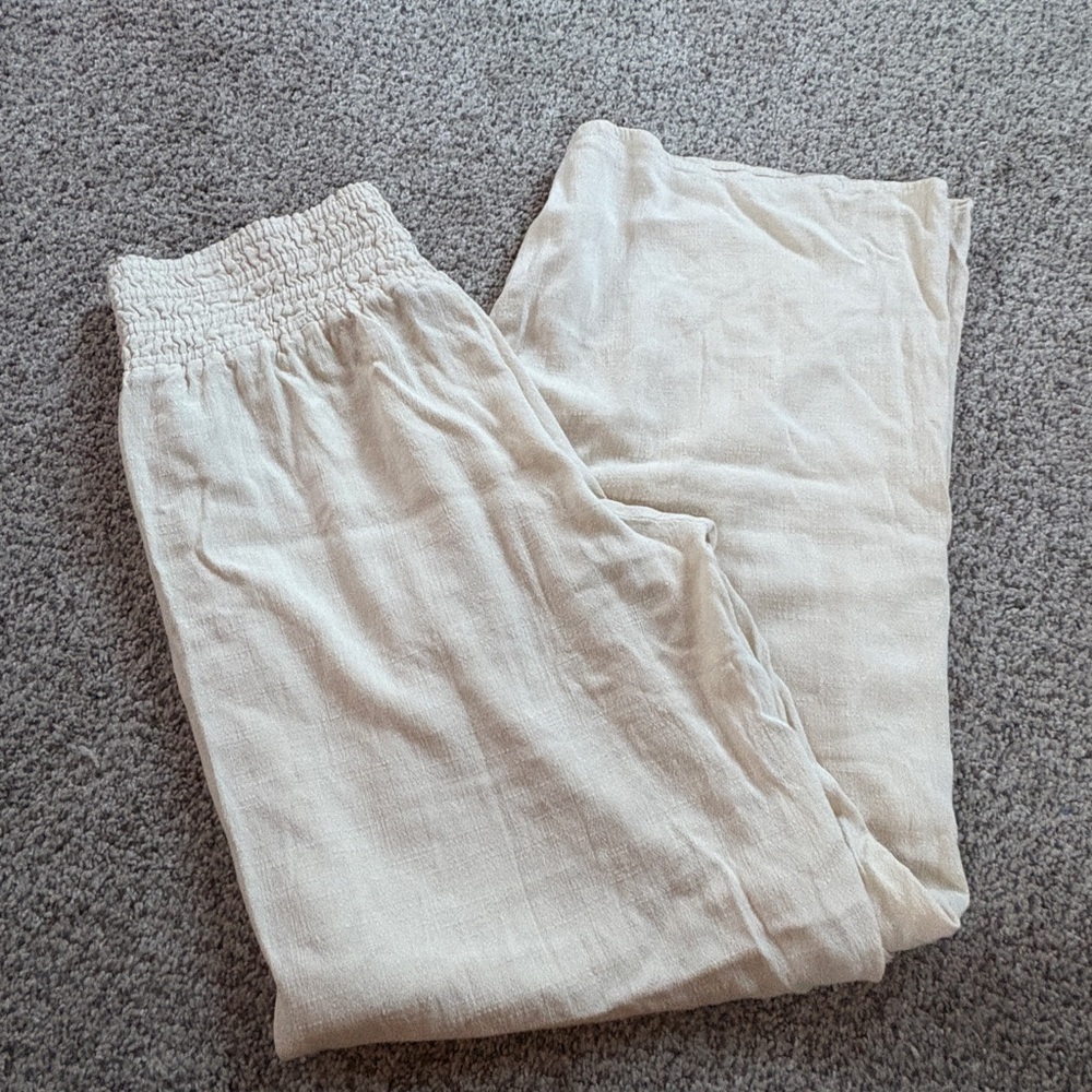 Forever 21 Cream Straight Leg Pants